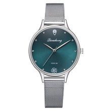 Load image into Gallery viewer, Luxury Women Green Dial Bracelet Quartz Clock Fashion Metal Silver Belt Fashion Creative Dress Watches For Ladies Women Gift